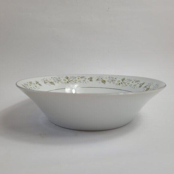 Imperial China Wild Flower Serving Bowl White Green Blue & White Flowers 9 INCH - Picture 14 of 15